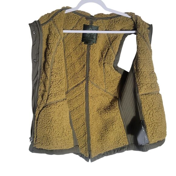 Prana Fleece Sherpa Lined Quilted Vest Women's Large L Green Outdoor Gorpcore - Picture 3 of 13